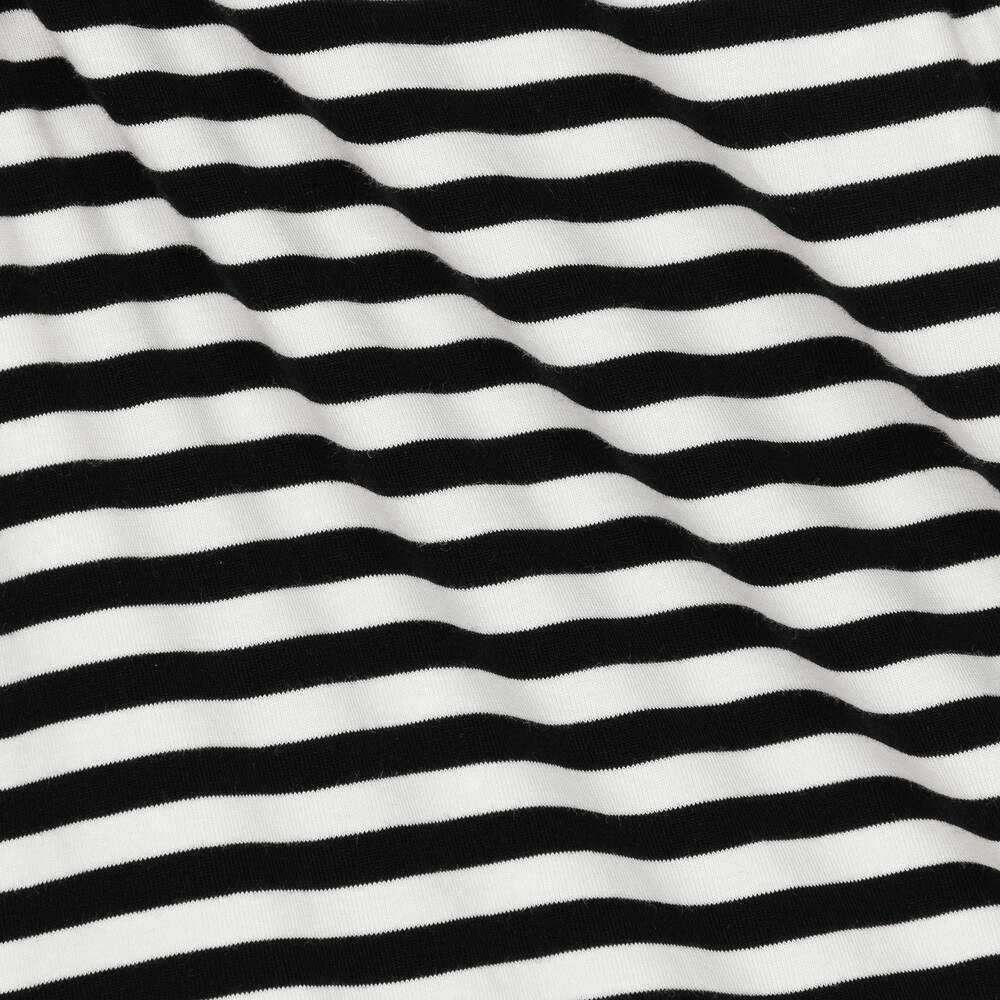 Joyday-Черное хлопковое платье в бретонскую полоску для девочек | Childrensalon Outlet