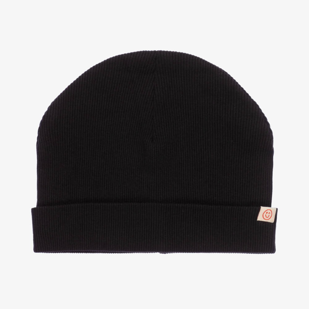 Joyday-Girls Black Ribbed Knit Cap | Childrensalon Outlet