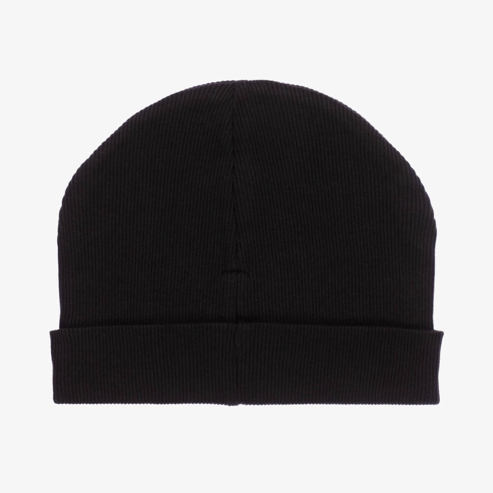 Joyday-Girls Black Ribbed Knit Cap | Childrensalon Outlet