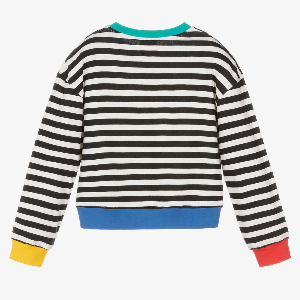 Joyday-سويتشيرت قطن مقلم لون أسود وأبيض للبنات | Childrensalon Outlet