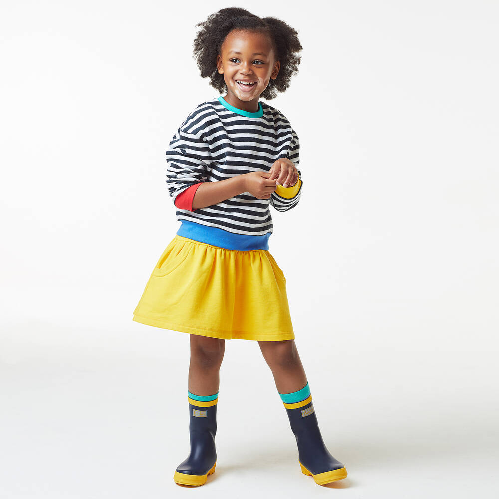 Joyday-سويتشيرت قطن مقلم لون أسود وأبيض للبنات | Childrensalon Outlet