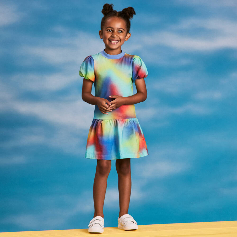 Joyday-فستان أزرق بنقشة فنية للبنات | Childrensalon Outlet