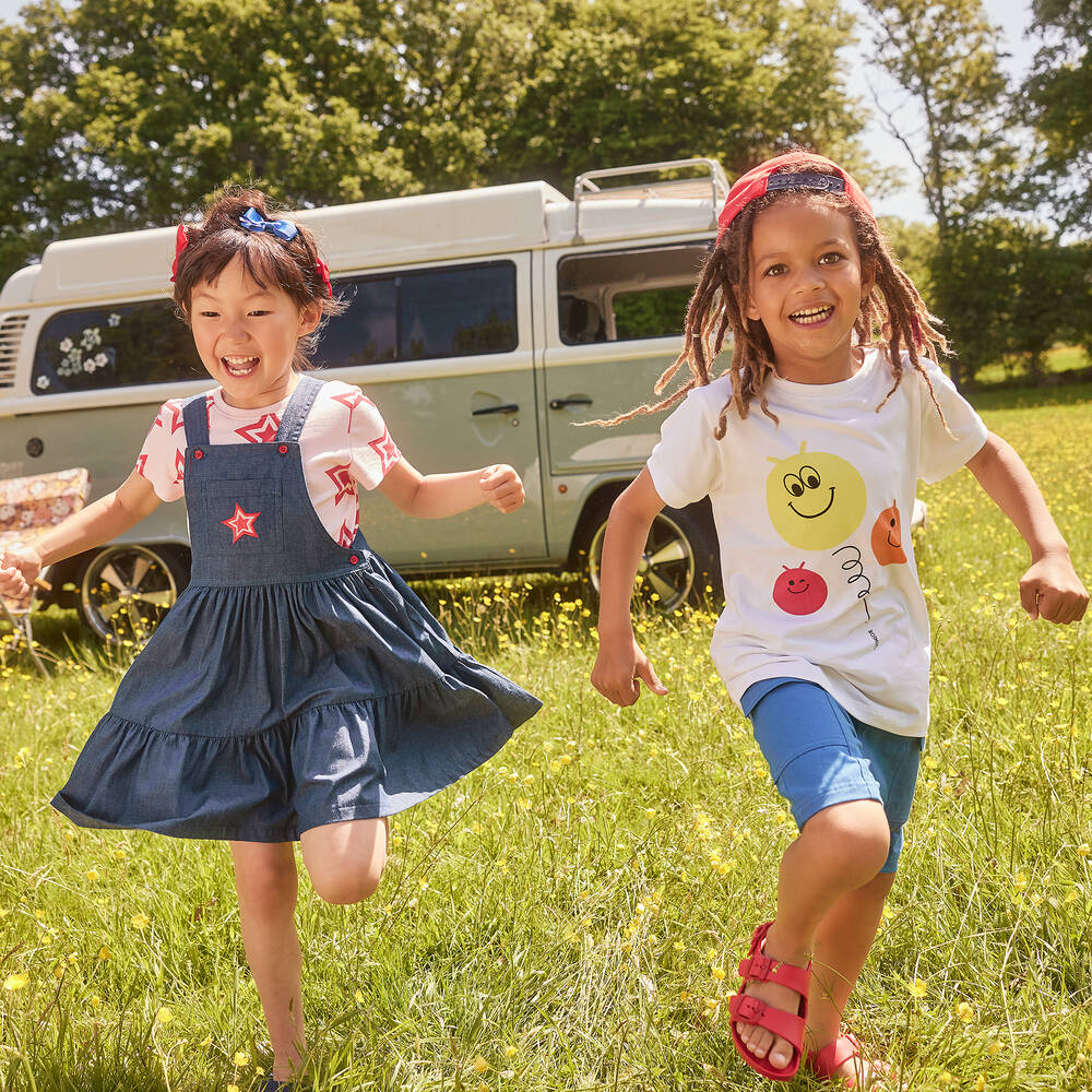 Girls blue pinafore top