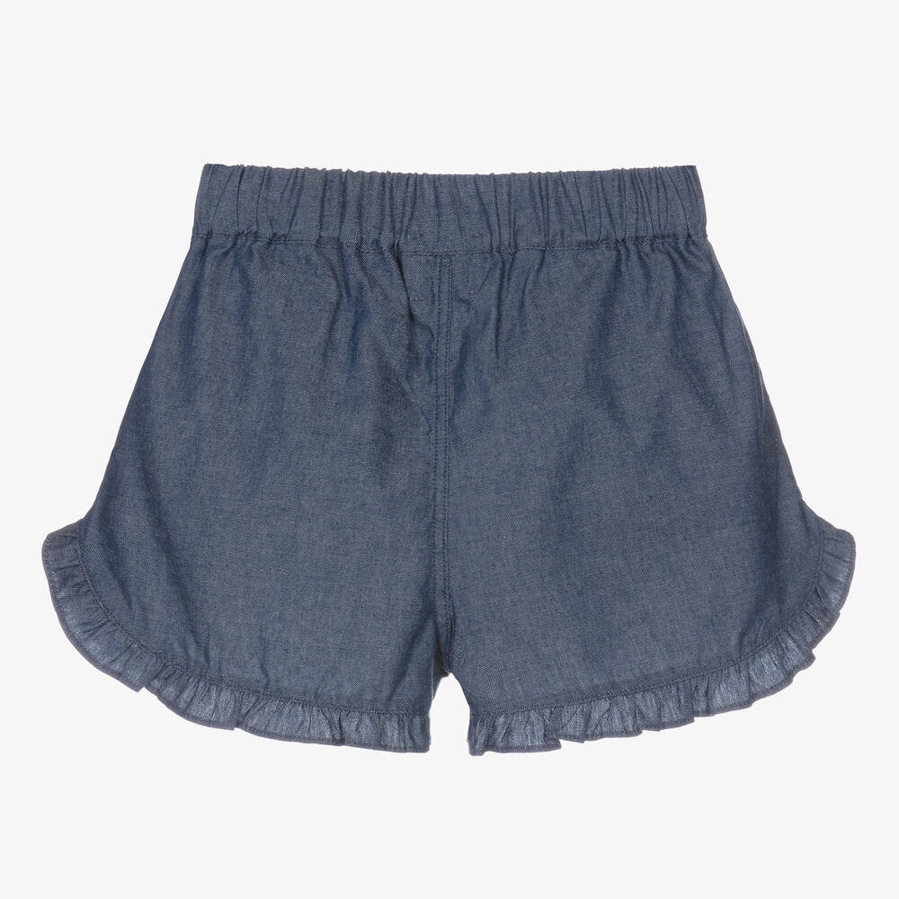 Joyday-شورت قطن شامبري لون أزرق للبنات | Childrensalon Outlet
