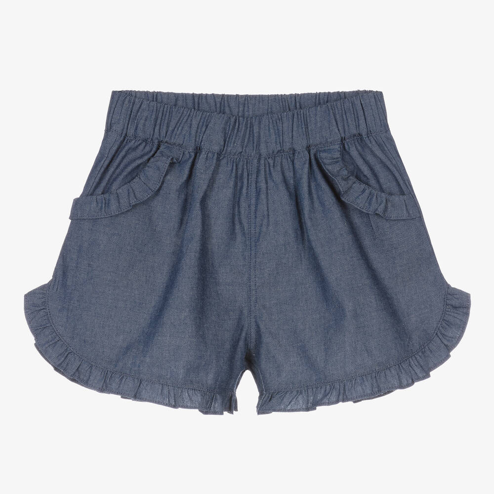 Joyday-Girls Blue Chambray Shorts | Childrensalon Outlet