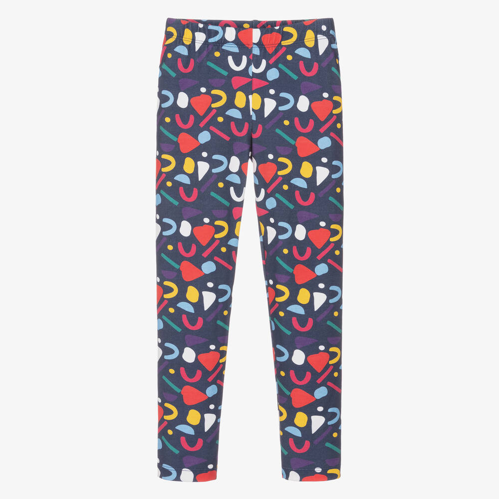 Joyday-Girls Blue Cotton Confetti Leggings | Childrensalon Outlet