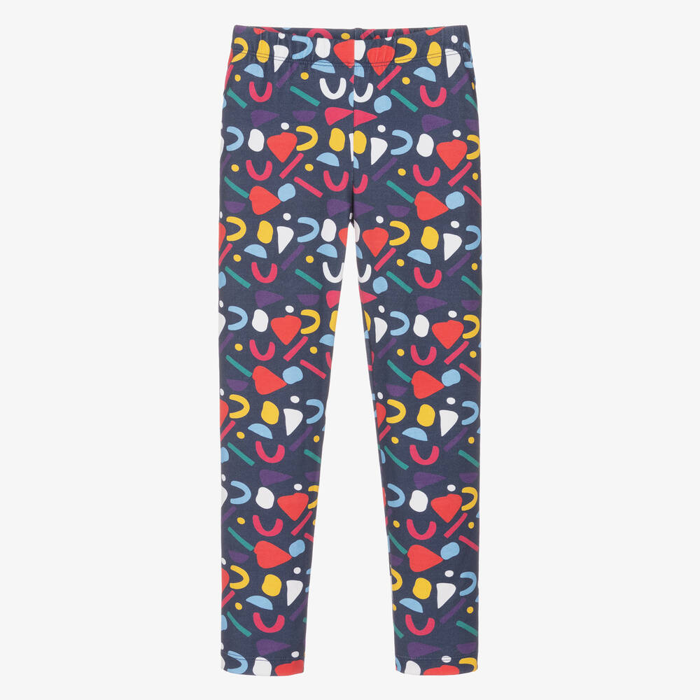 Joyday - Girls Blue Cotton Confetti Leggings | Childrensalon