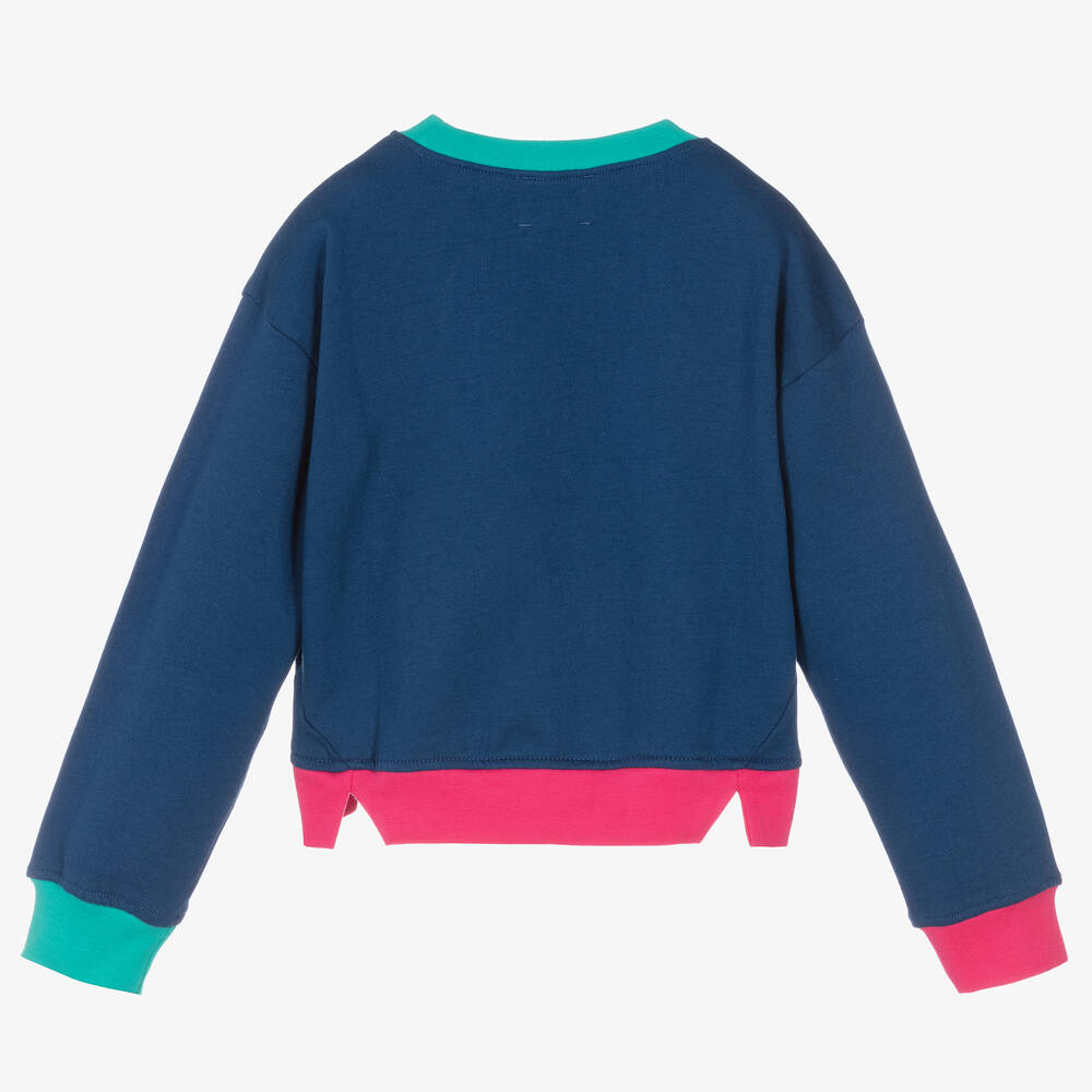 Joyday-Girls Blue Cotton Confetti Sweatshirt | Childrensalon Outlet