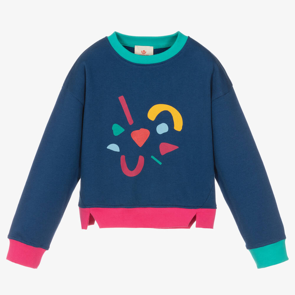 Joyday - Girls Blue Cotton Confetti Sweatshirt | Childrensalon