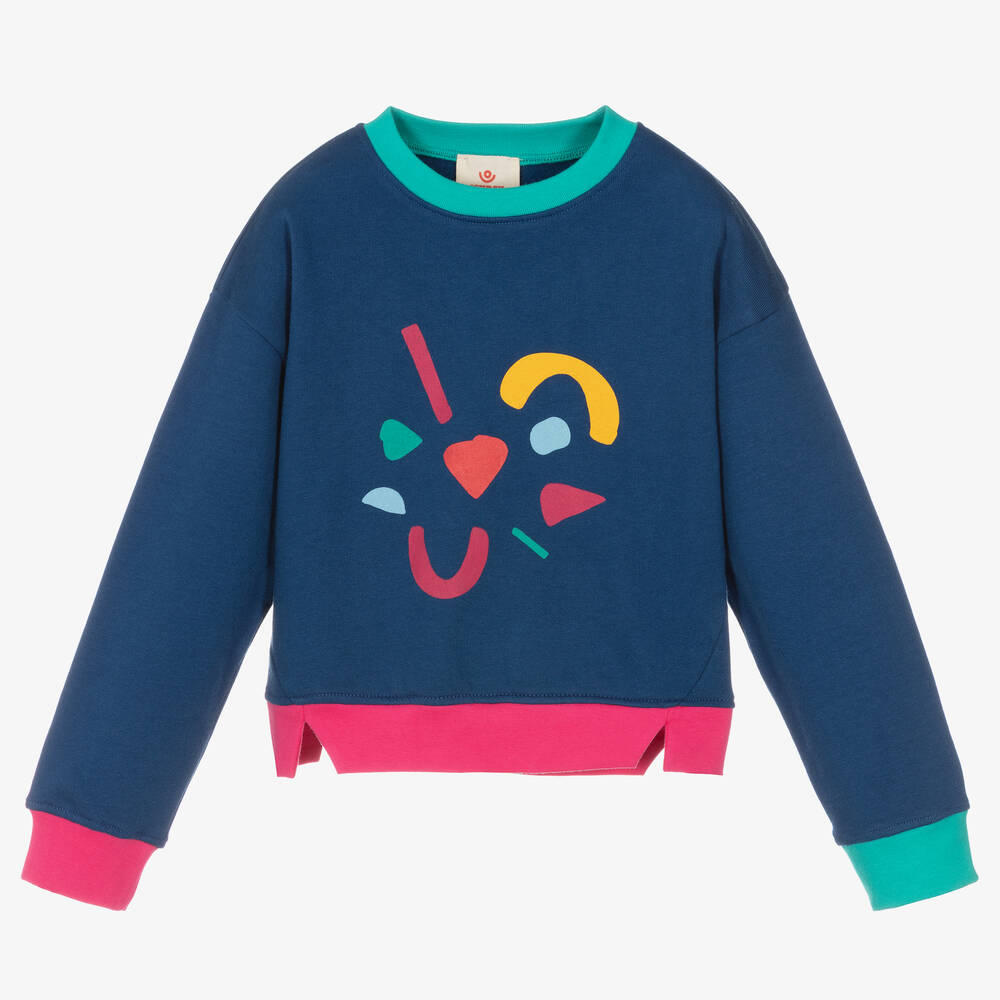 Joyday - Sweat bleu confetti en coton pour fille | Childrensalon