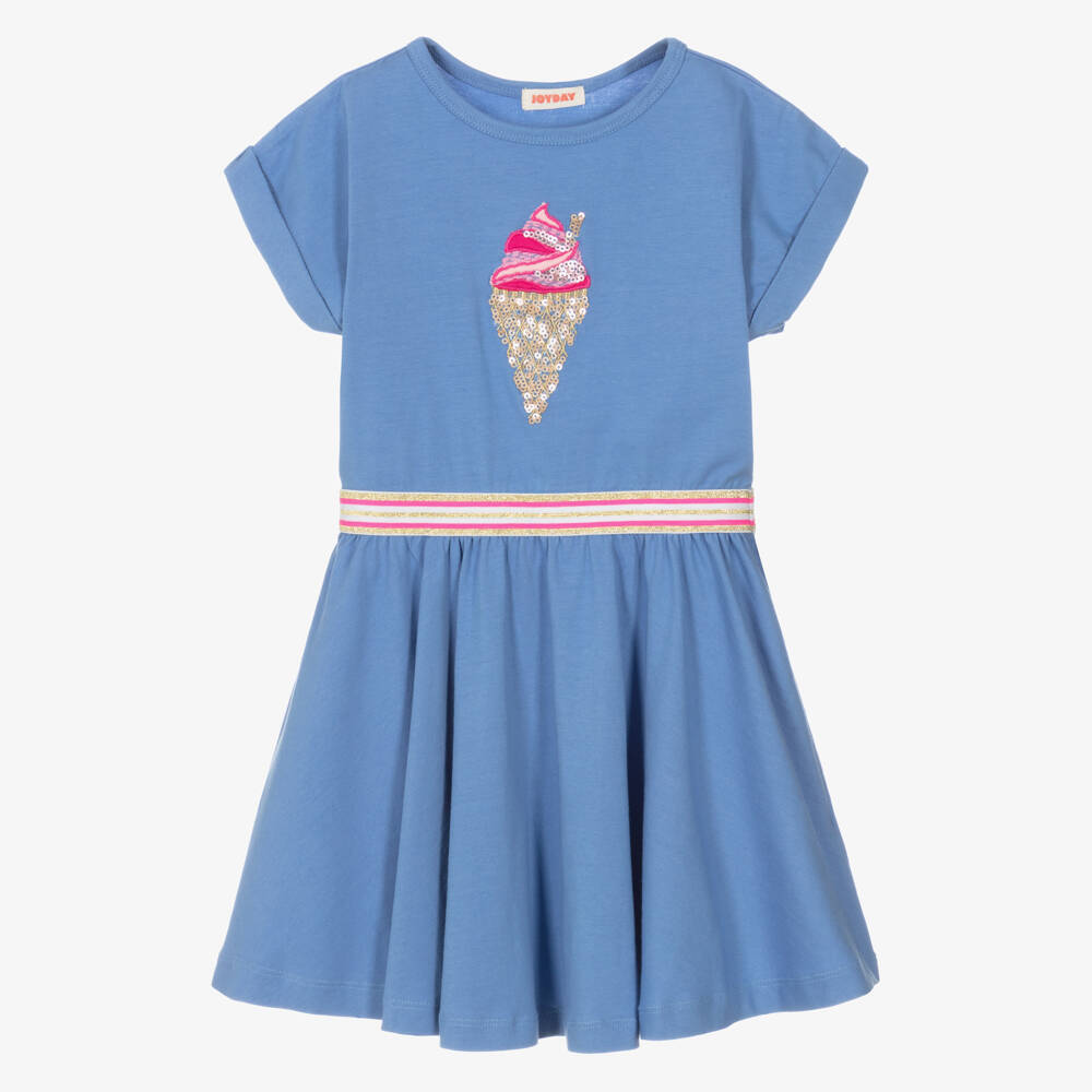 Joyday-Платье из синего хлопка с мороженым для девочек | Childrensalon Outlet