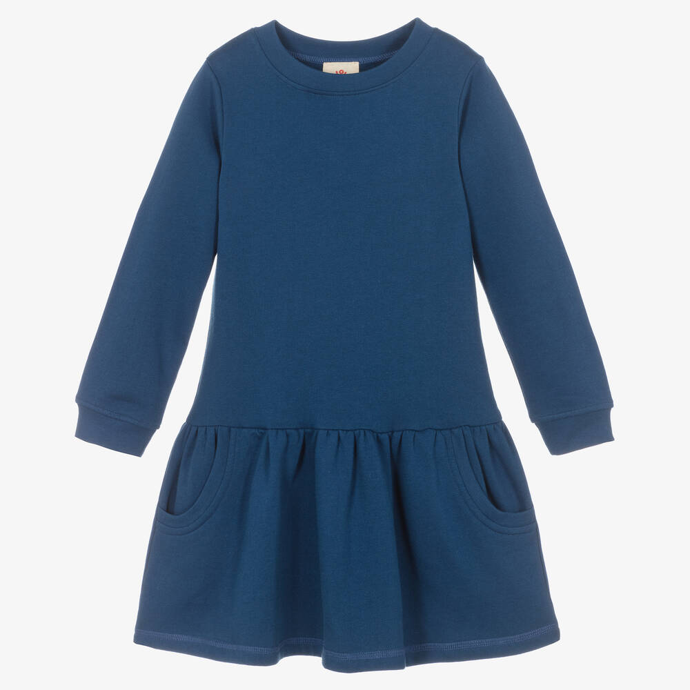 Joyday - Robe bleue en jersey de coton fille | Childrensalon