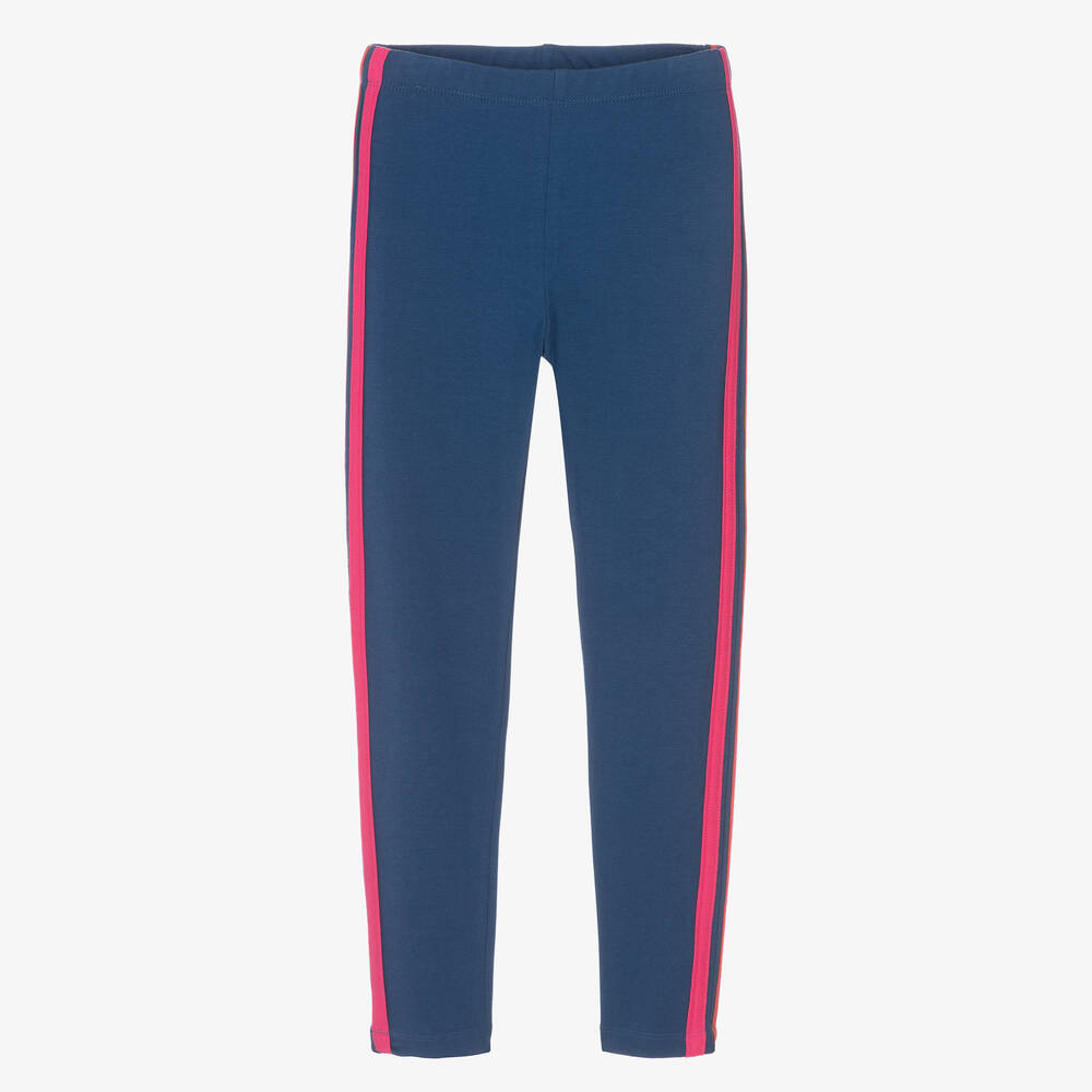 Joyday - Girls Blue Cotton Jersey Leggings | Childrensalon