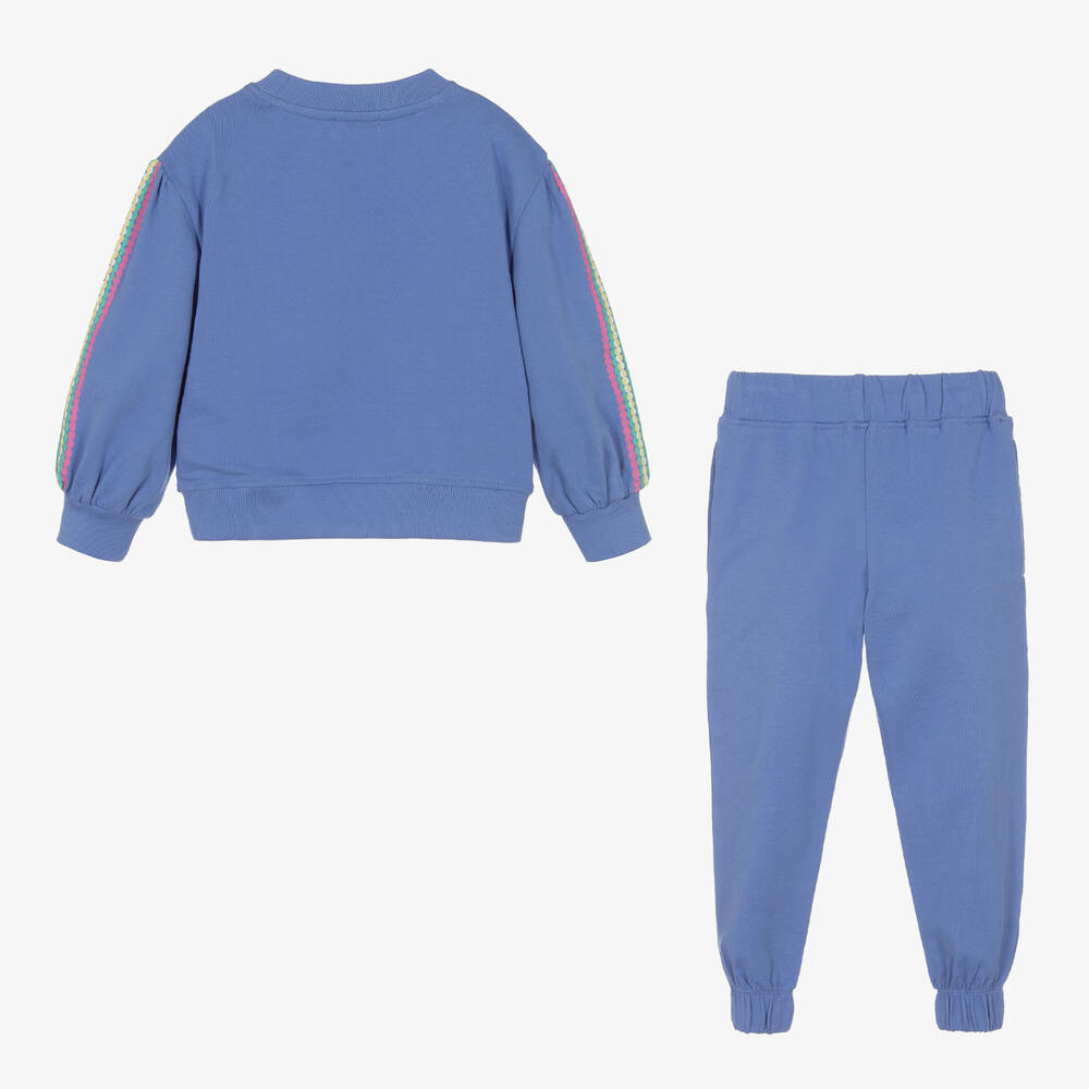 Joyday Girls Blue Cotton Tracksuit Childrensalon Outlet
