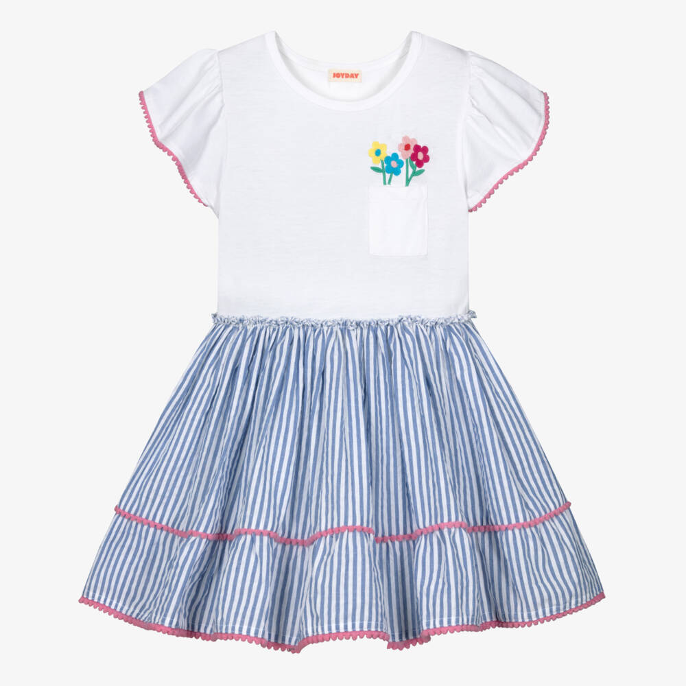 Joyday-Платье из хлопка в синию полоску для девочек | Childrensalon Outlet