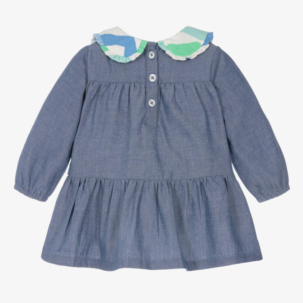 Joyday-Синее платье из шамбре для малышек | Childrensalon Outlet