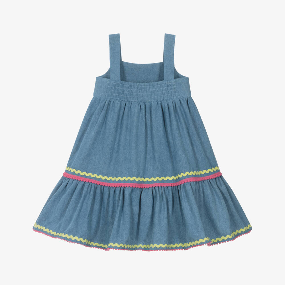 Joyday-Girls Chambray Ric Rac Dress | Childrensalon Outlet