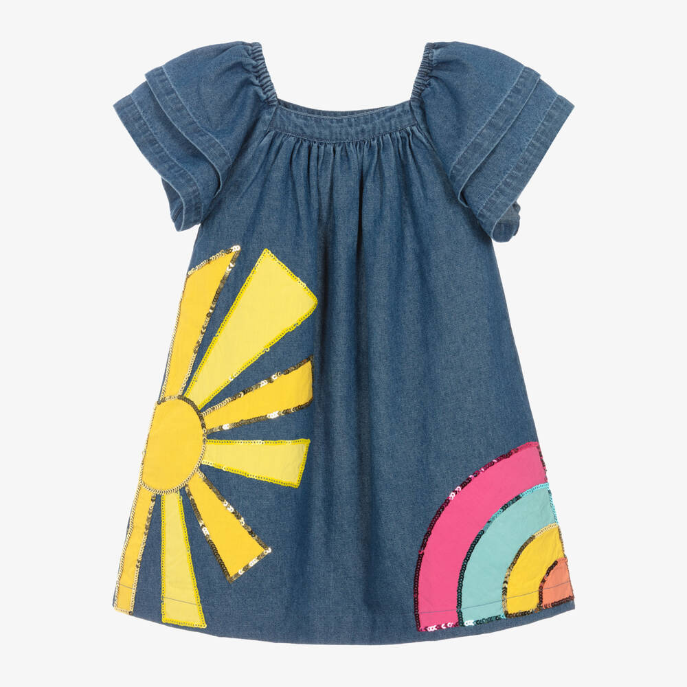 Joyday-Платье из шамбре небесного цвета для девочек | Childrensalon Outlet