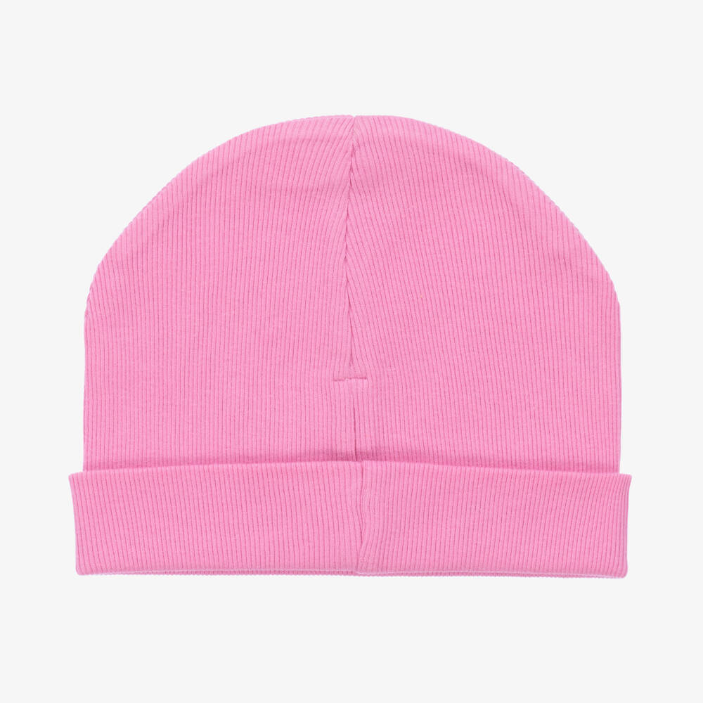 Joyday-Girls Cotton Pink Ribbed Beanie | Childrensalon Outlet