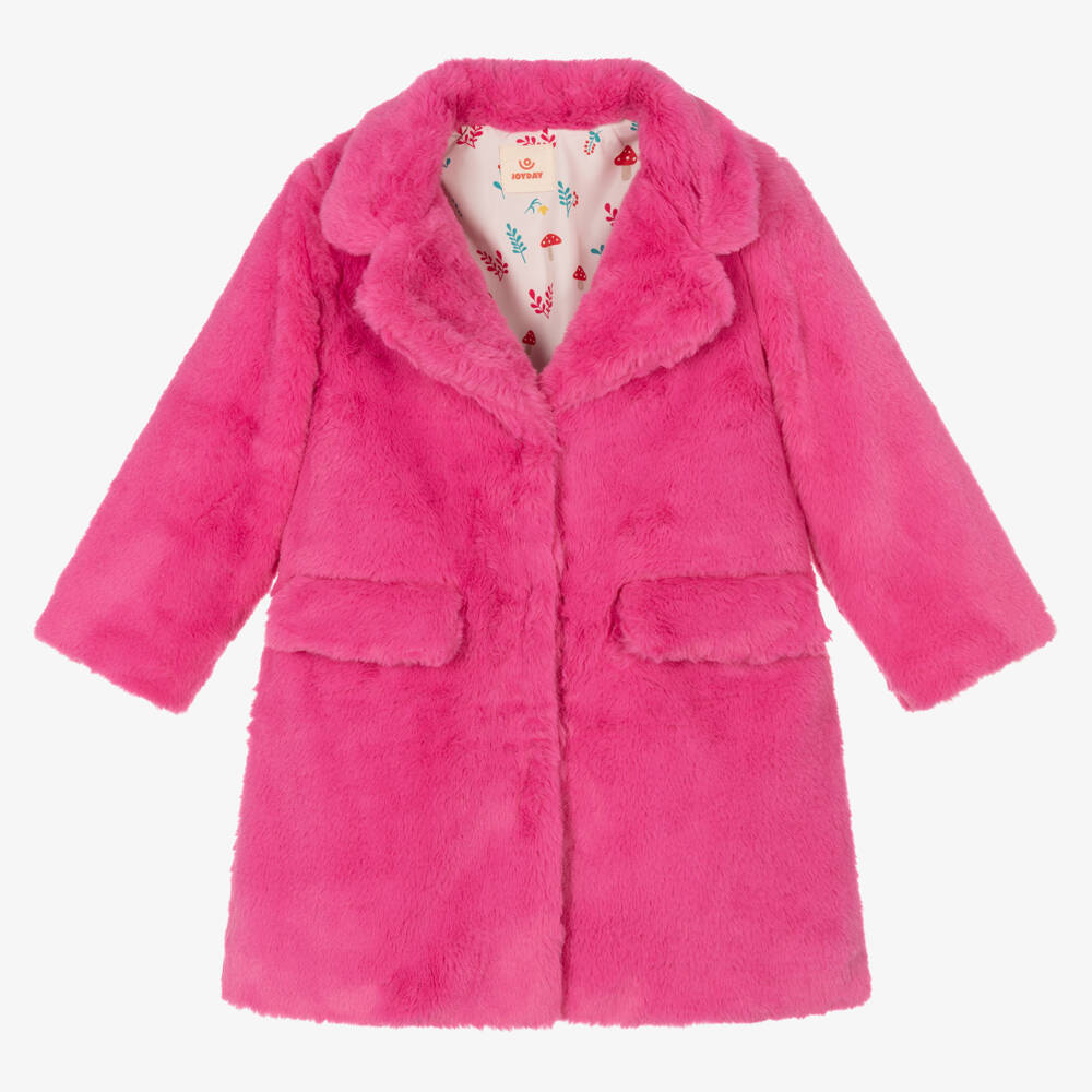 Joyday-Girls Cozy Pink Faux Fur Coat | Childrensalon Outlet