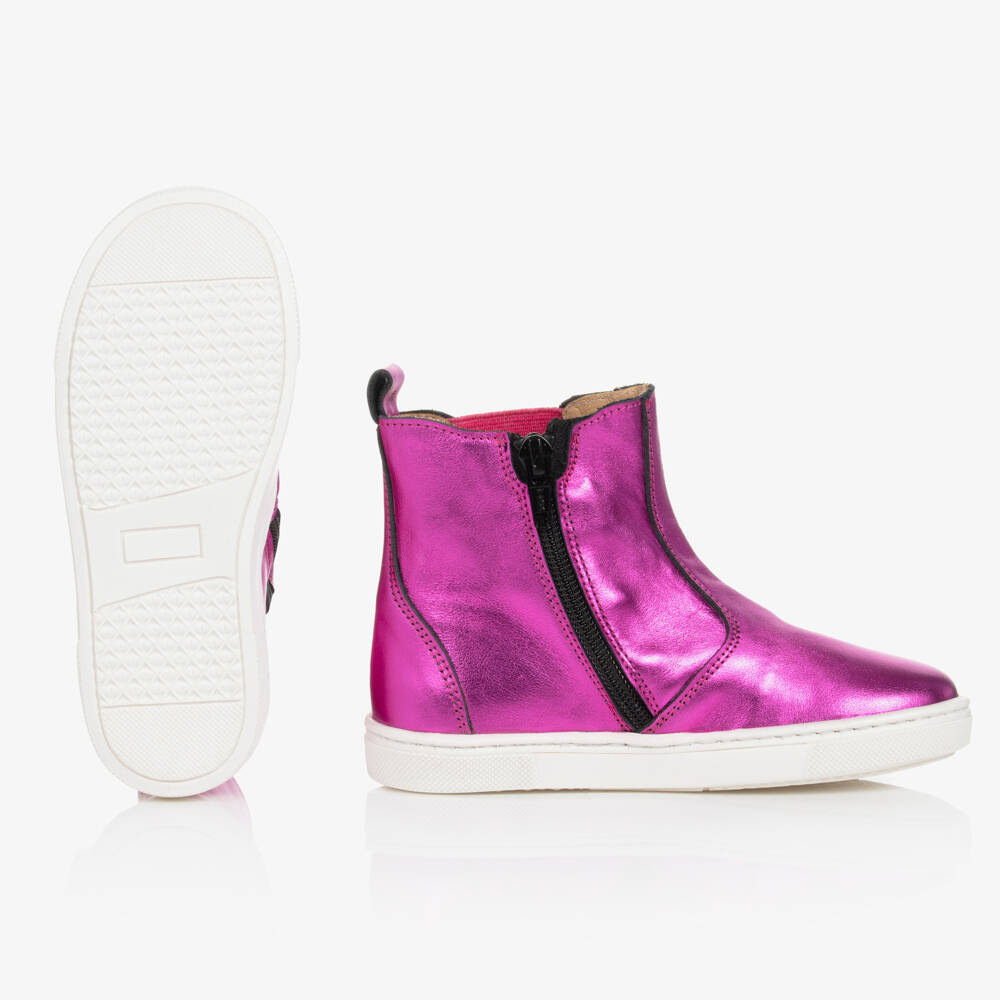 جويداي-بوت بكاحل عالي جلد لون زهري | Childrensalon Outlet