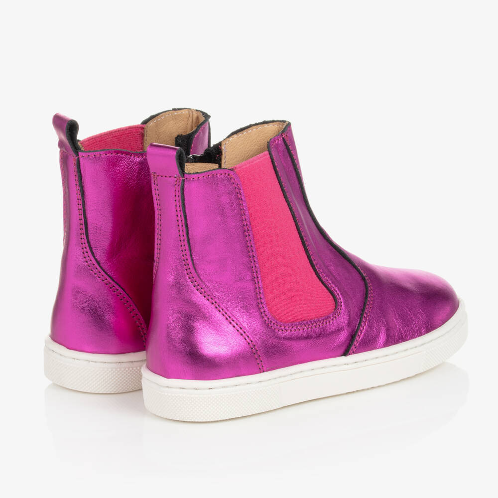 جويداي-بوت بكاحل عالي جلد لون زهري | Childrensalon Outlet