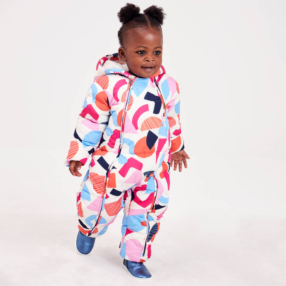 Joyday-Girls Ivory & Blush Puffer Suit | Childrensalon Outlet