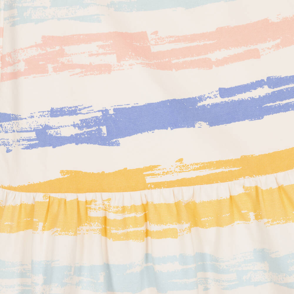 Joyday-فستان قطن جيرسي مقلم لون عاجي للبنات | Childrensalon Outlet