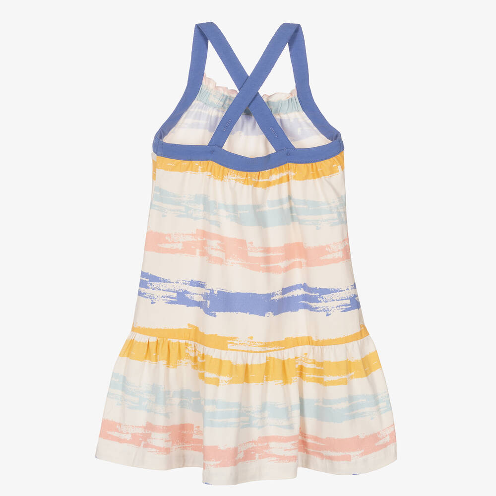 Joyday-فستان قطن جيرسي مقلم لون عاجي للبنات | Childrensalon Outlet