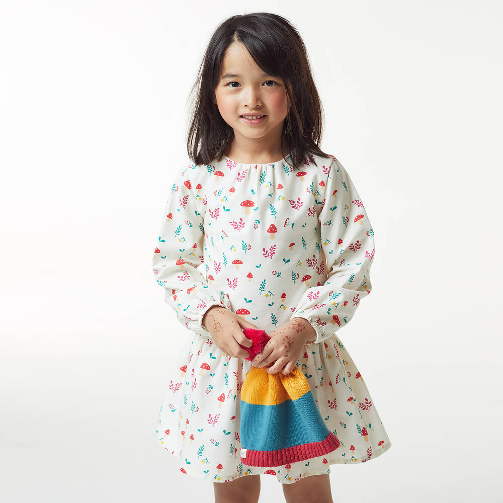 Joyday-فستان قطن تويل لون عاجي | Childrensalon Outlet