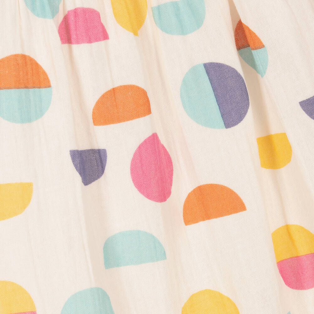 جويداي-فستان قطن لون عاجي  و زهري | Childrensalon Outlet