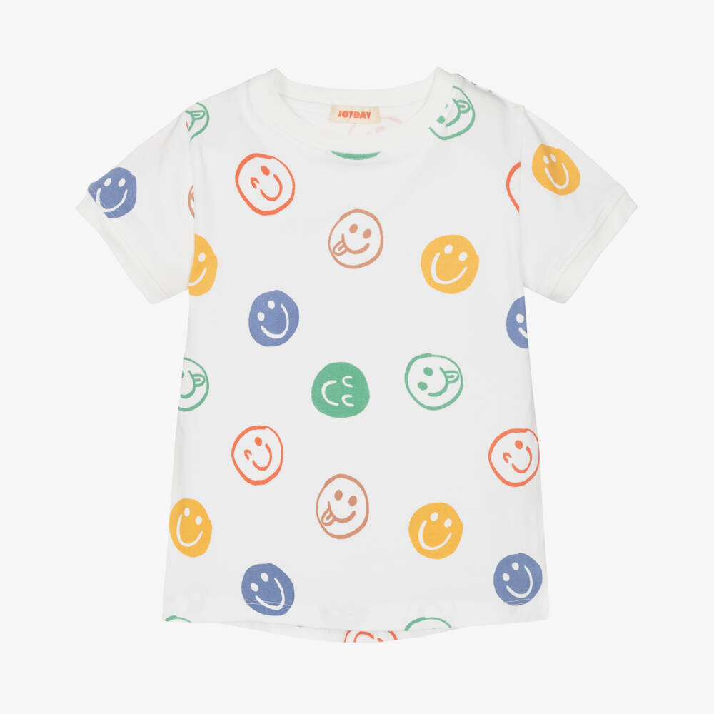 Joyday-Girls Ivory Smiley Face Tee | Childrensalon Outlet