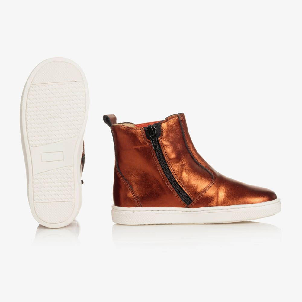 جويداي-بوت جلد لون برتقالي للبنات | Childrensalon Outlet