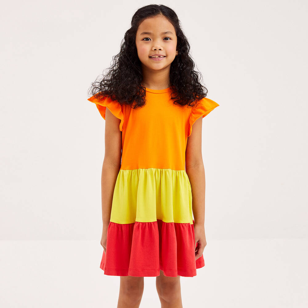 Joyday-Оранжево-красное платье из хлопкового джерси | Childrensalon Outlet