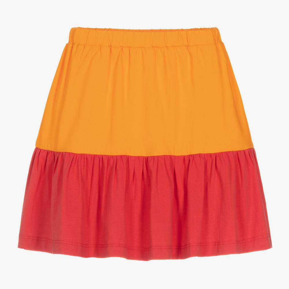 Joyday-Girls Orange & Red Cotton Jersey Skirt | Childrensalon Outlet
