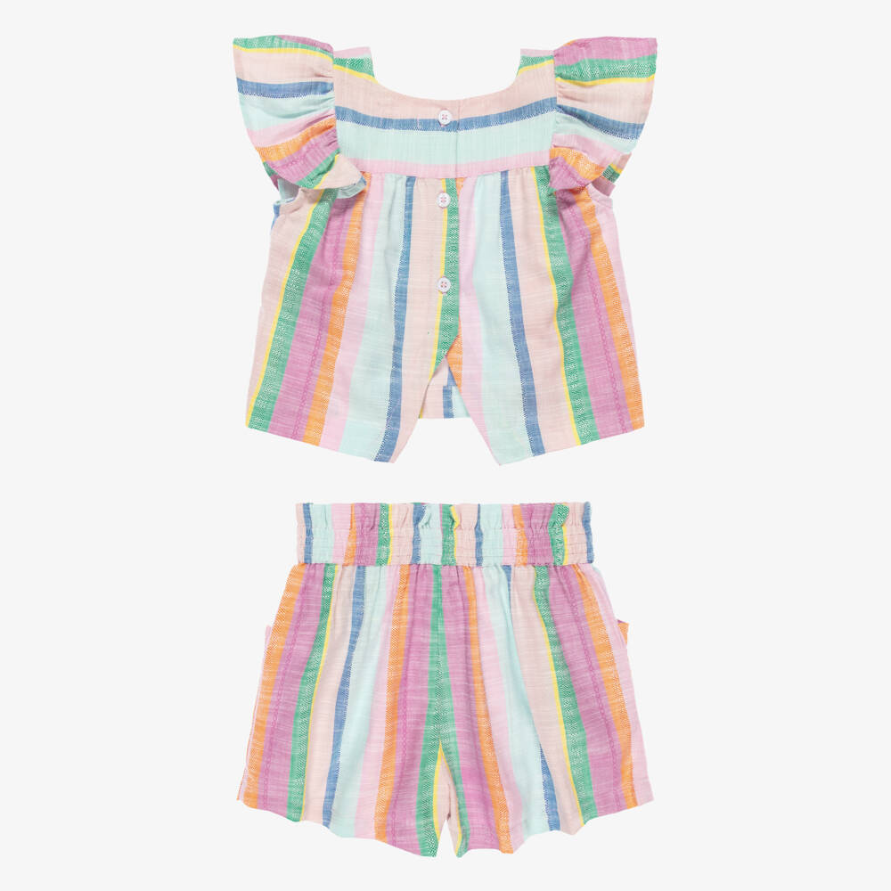 Joyday-Girls Pink and Blue Striped Set | Childrensalon Outlet