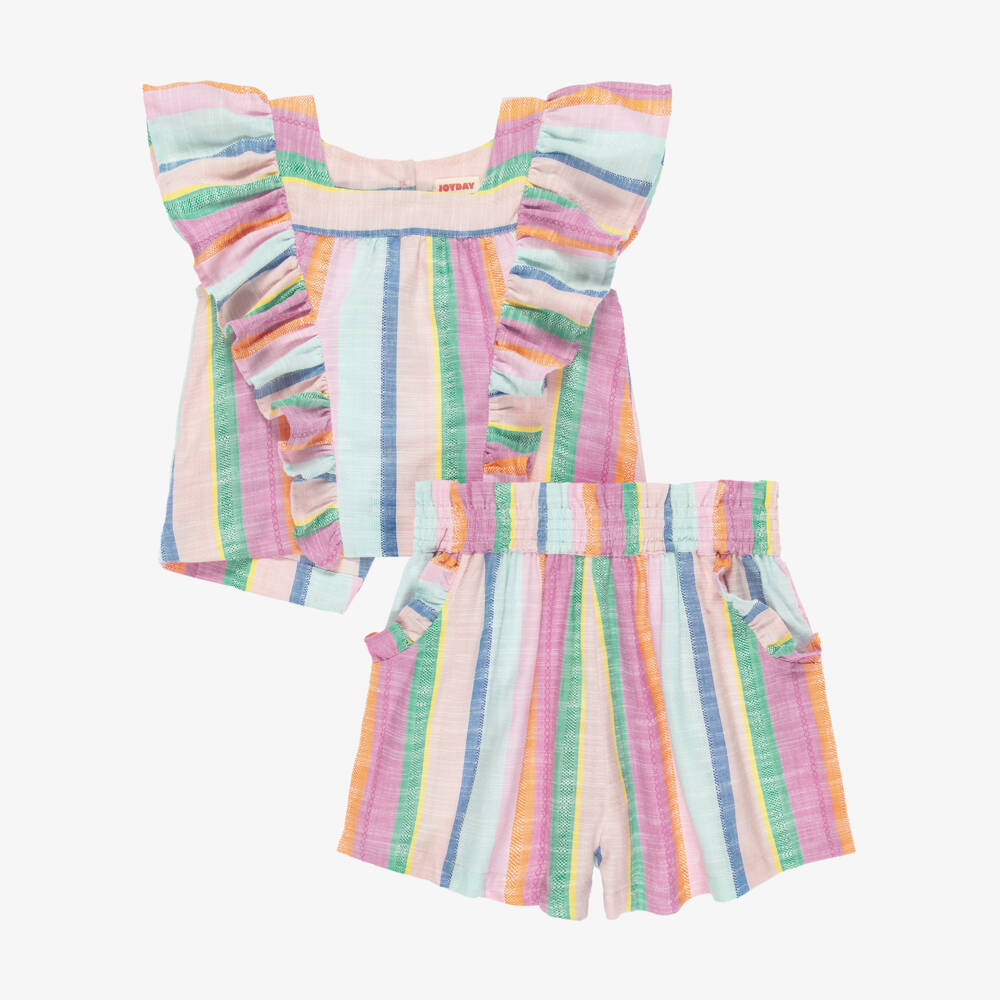 Joyday-Girls Pink and Blue Striped Set | Childrensalon Outlet