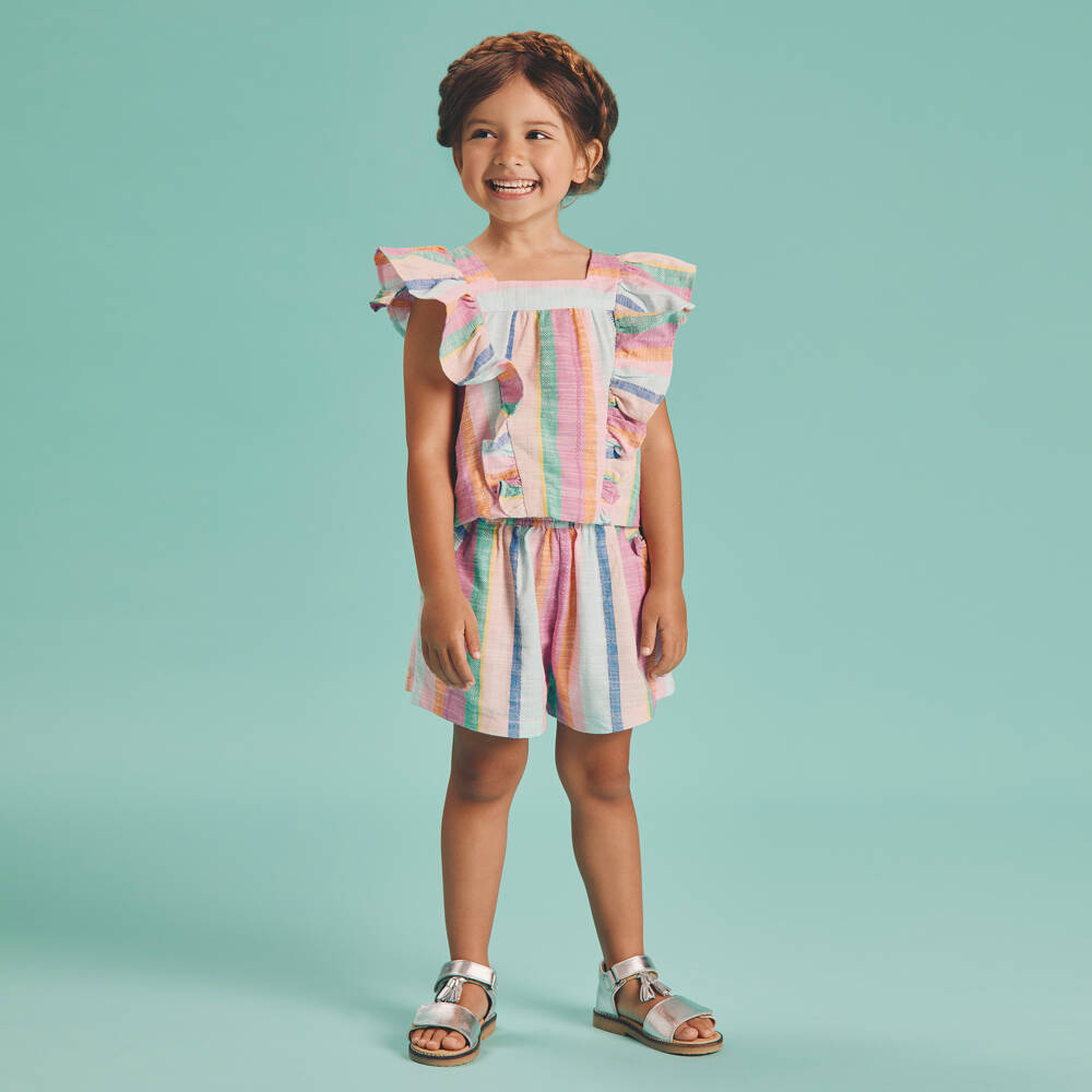 Joyday-Girls Pink and Blue Striped Set | Childrensalon Outlet