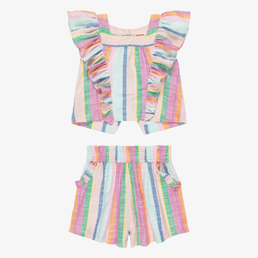 Joyday-Girls Pink and Blue Striped Set | Childrensalon Outlet