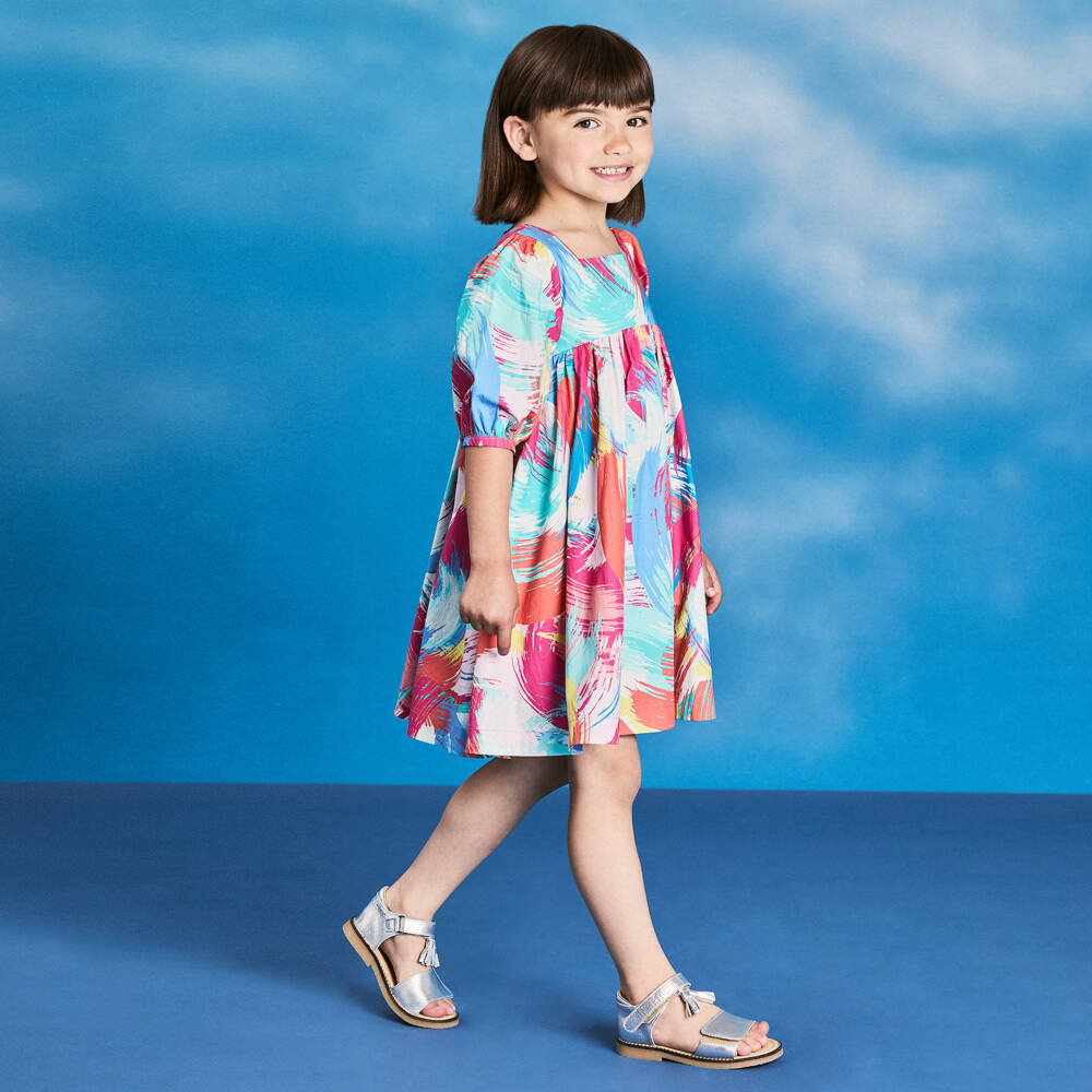 Joyday-فستان وردي للبنات بتصميم ضربات فنية | Childrensalon Outlet