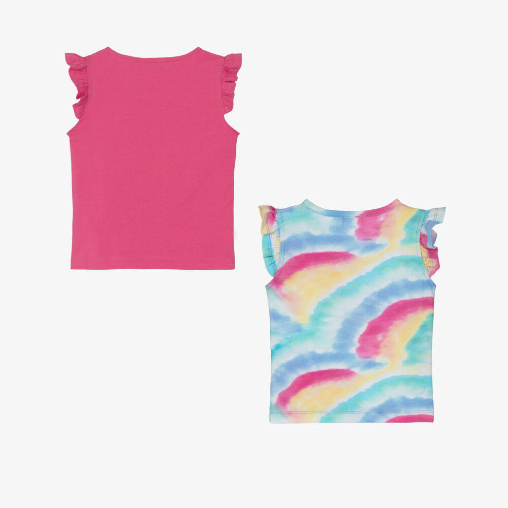 Joyday-Girls Pink & Blue Cotton T-Shirts (2 Pack) | Childrensalon Outlet