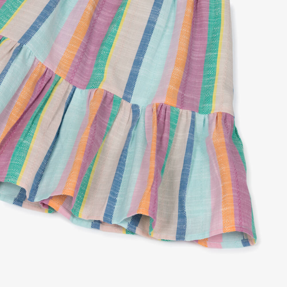 Joyday-Girls Pink & Blue Striped Cotton Dress | Childrensalon Outlet