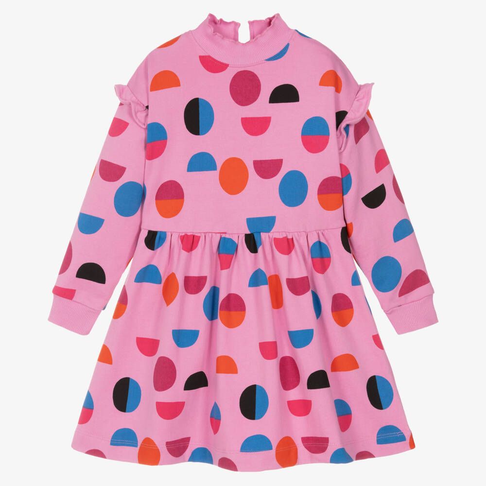 Joyday-Girls Pink Circle Pattern Dress | Childrensalon Outlet