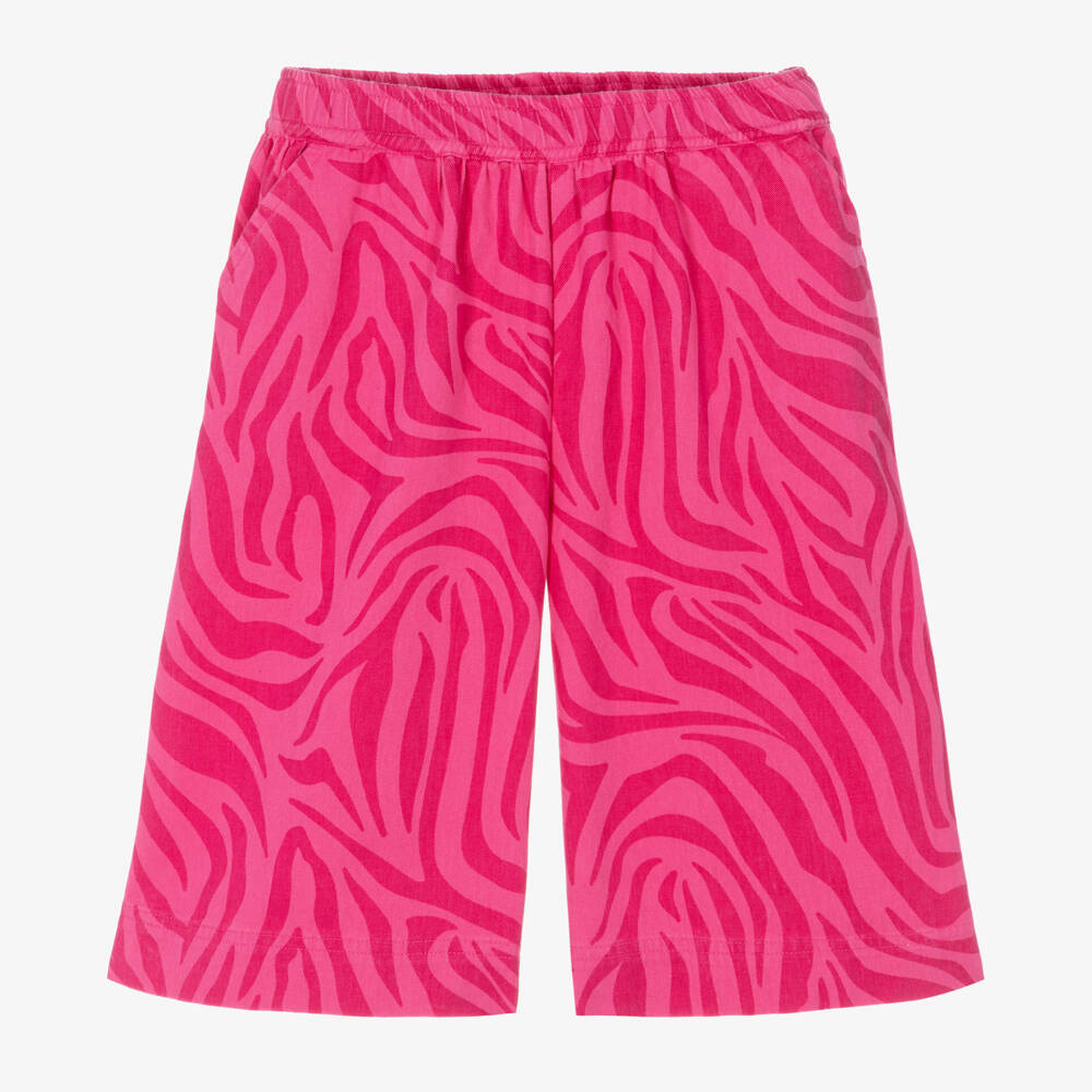 Joyday-Girls Pink Cotton Animal Print Culottes | Childrensalon Outlet