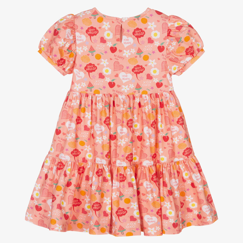 Joyday-Girls Pink Cotton Doodle Dress | Childrensalon Outlet