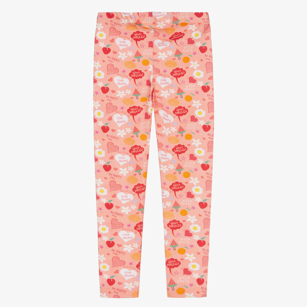 Joyday-ليغنغز قطن جيرسي لون زهري مرجاني للبنات | Childrensalon Outlet