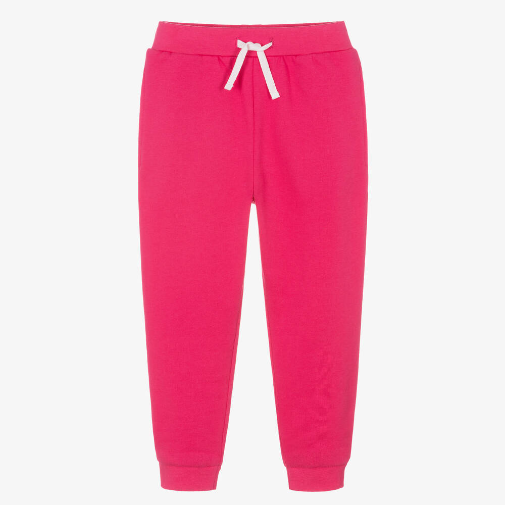 Girls Pink Cotton Joggers