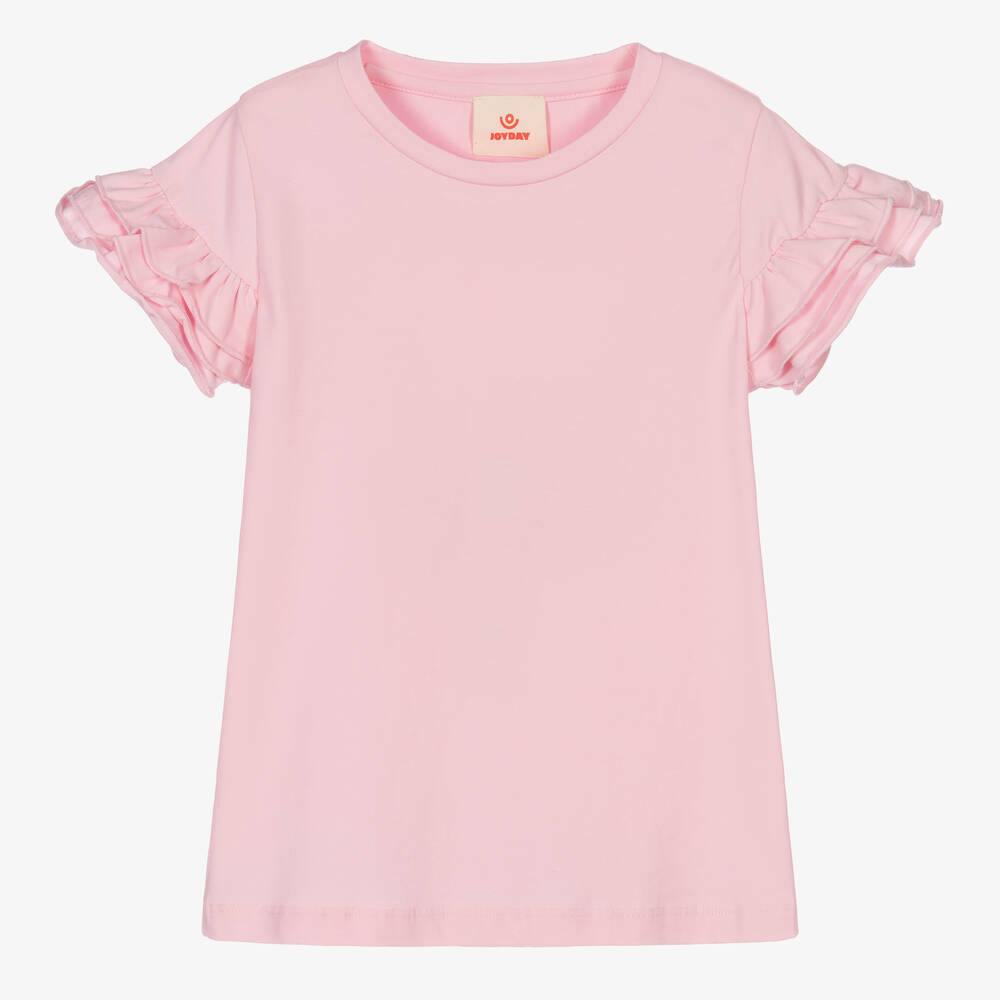 Joyday-Girls Pink Cotton T-Shirt | Childrensalon Outlet