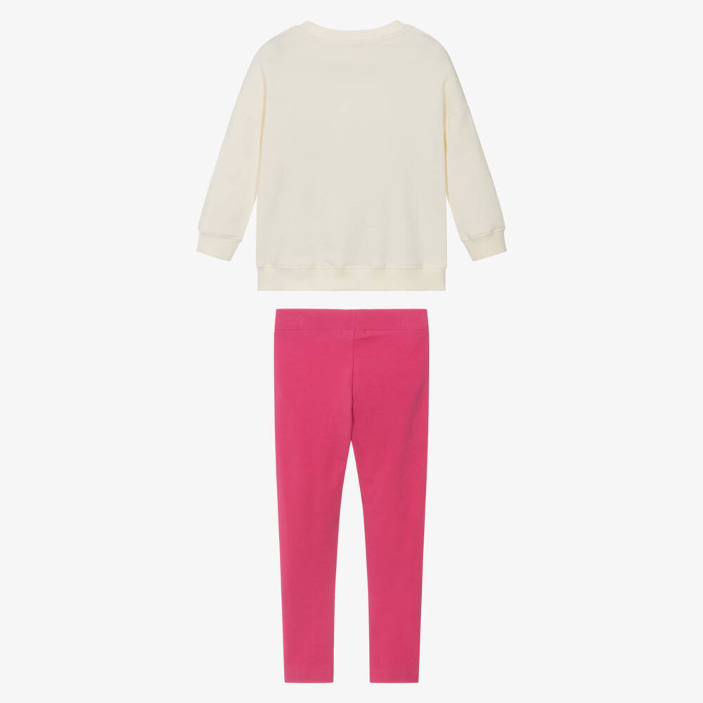Joyday-Girls Pink Floral Cotton Leggings Set | Childrensalon Outlet
