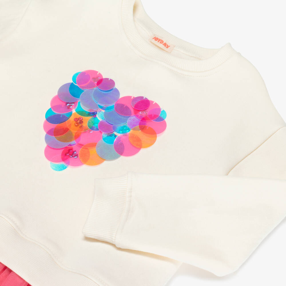 Joyday-Girls Pink & Ivory Jersey & Tulle Dress | Childrensalon Outlet